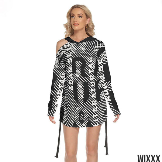 Off Shoulder Hooded DressApparel & Accessories > Clothing > Dresses