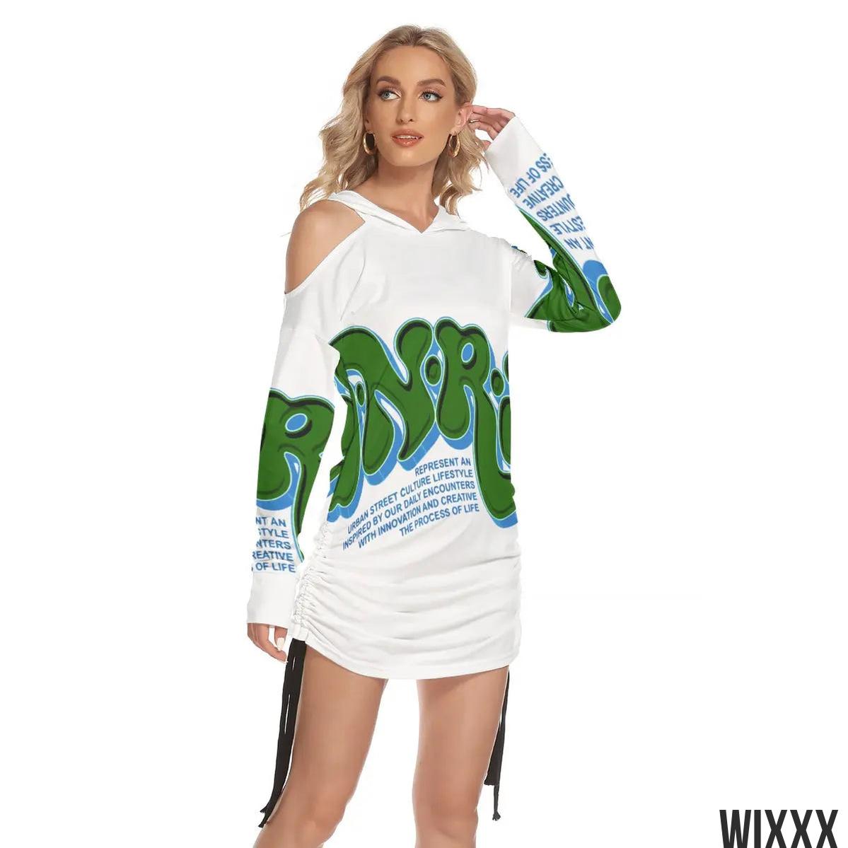 Off Shoulder Hooded DressApparel & Accessories > Clothing > Dresses