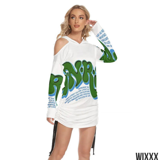 Off Shoulder Hooded DressApparel & Accessories > Clothing > Dresses