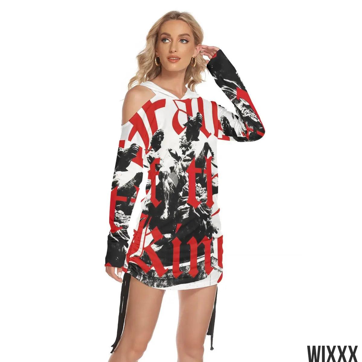 Off Shoulder Hooded DressApparel & Accessories > Clothing > Dresses