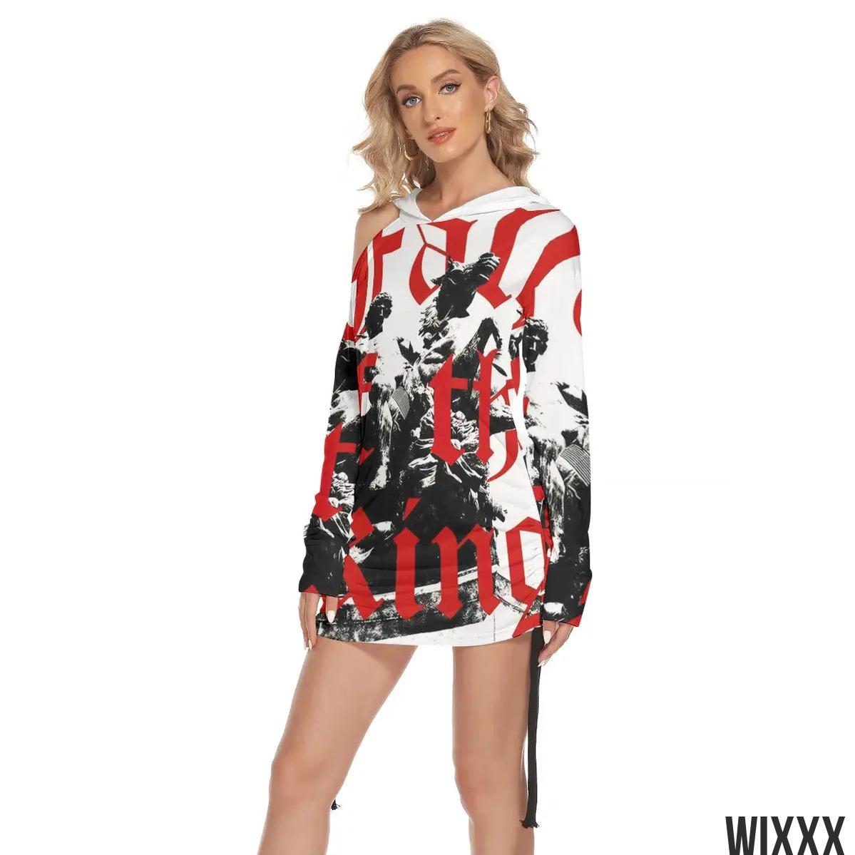 Off Shoulder Hooded DressApparel & Accessories > Clothing > Dresses