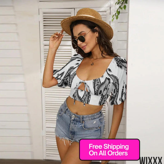 Puffy Sleeve CropApparel & Accessories > Clothing > Clothing Tops > Blouses