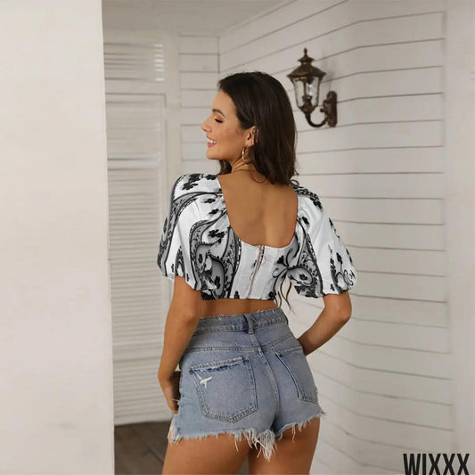 Puffy Sleeve CropApparel & Accessories > Clothing > Clothing Tops > Blouses