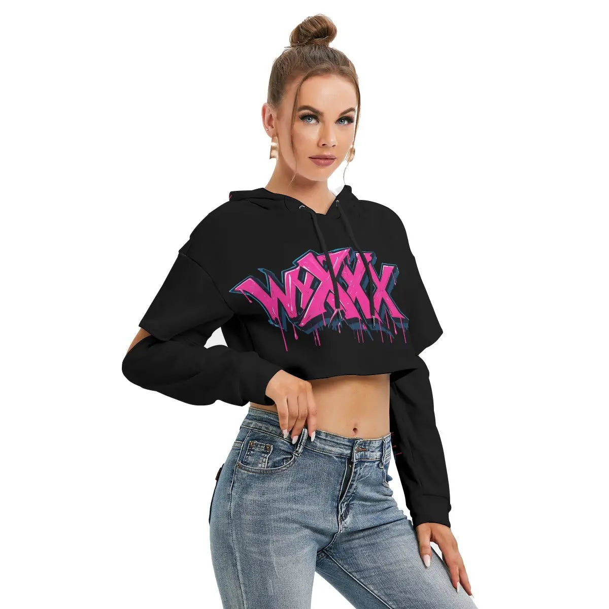 Hoodie With Hollow Out Sleeve Wixxx