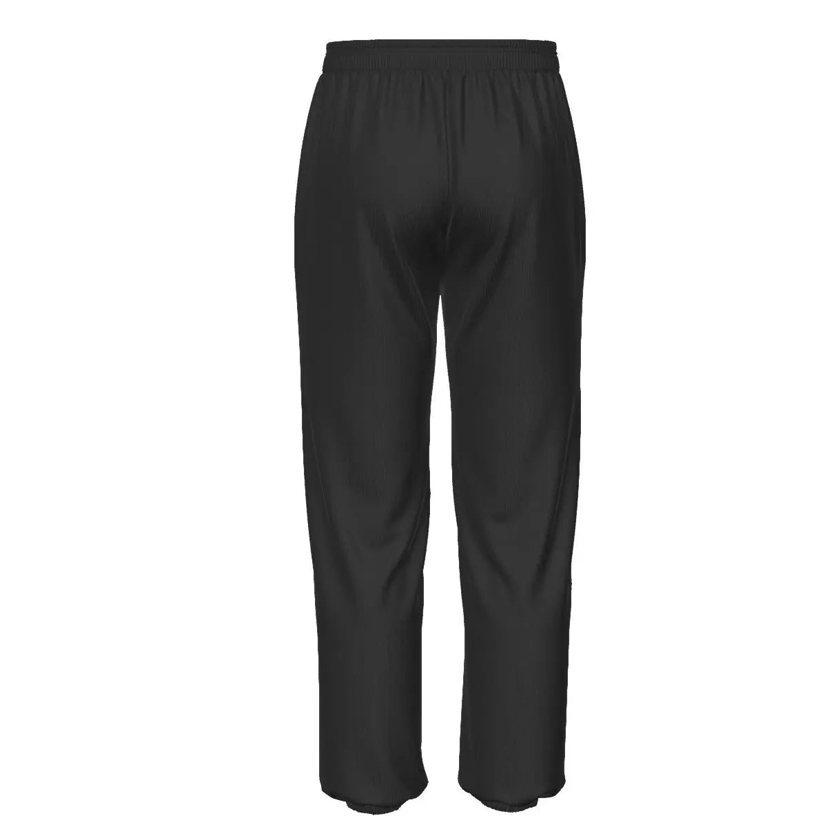 Back view of Black Wixxx Lux Cotton Tracksuit Pants, featuring an elastic waistband for a customizable fit, ideal for sports and leisure.
