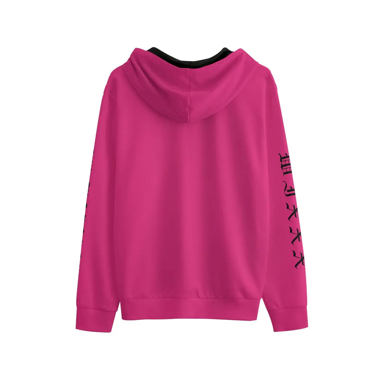 Back view of Pink Wixxx Lux Hoodie with side arm design, made from 100% cotton for comfort and warmth, featuring large pockets.