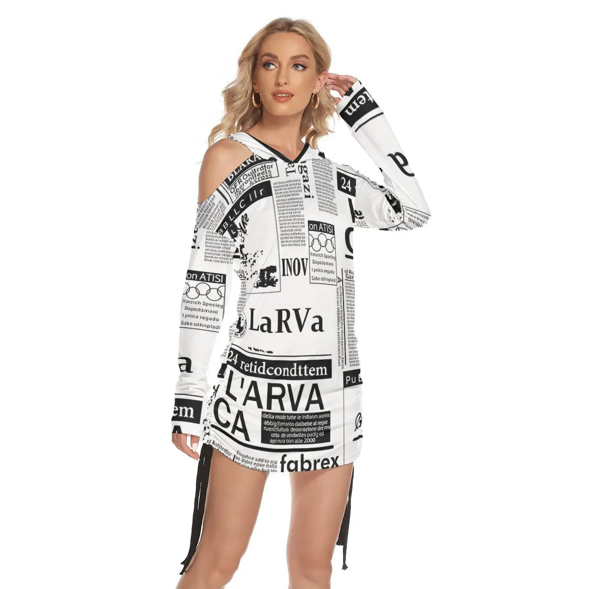Off Shoulder Hooded Dress Yoycol