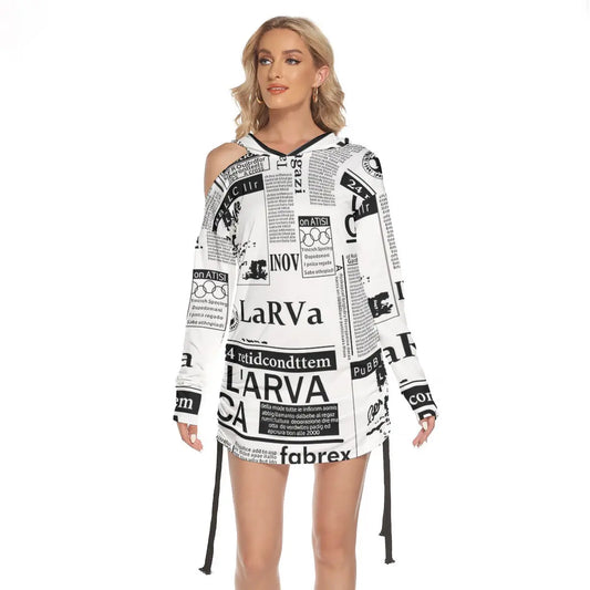 Off Shoulder Hooded Dress Wixxx