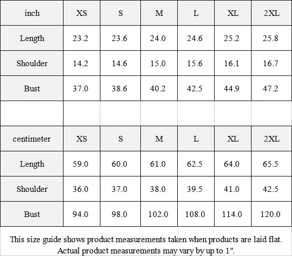 Size chart for cropped jacket with measurements in inches and centimeters for sizes XS to 2XL, including length, shoulder, and bust.