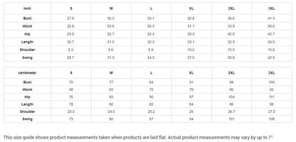 Size chart for bodycon dress with measurements in inches and centimeters, ranging from size S to 3XL.