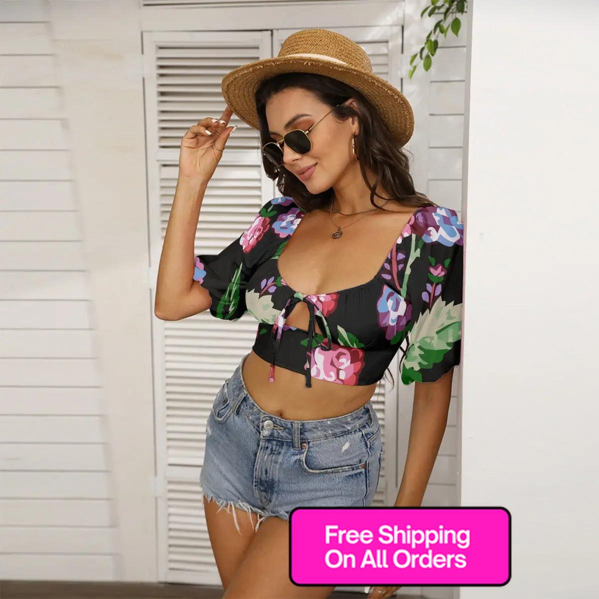 Puffy Sleeve CropApparel & Accessories > Clothing > Clothing Tops > Blouses